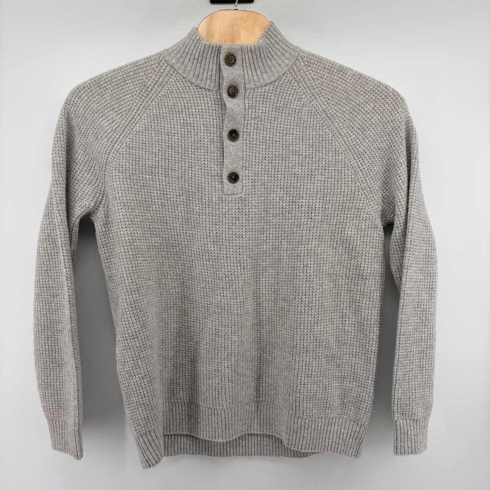 Banana Republic Sweater Mens XL Tall Gray Italian Merino Wool Mock Neck NWT